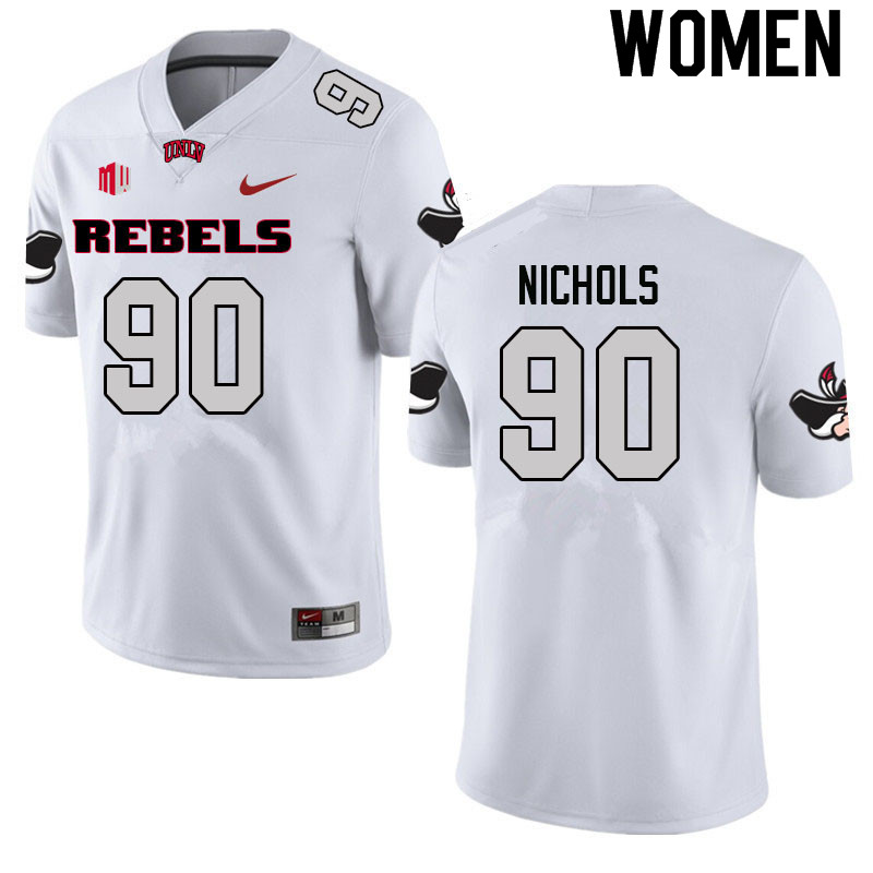 Women #90 Marshall Nichols UNLV Rebels College Football Jerseys Sale-White
